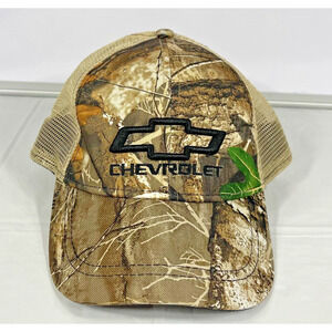 Chevrolet Camo Trucker Hat Infinity Realtree Mesh Snapback Cap OSFM